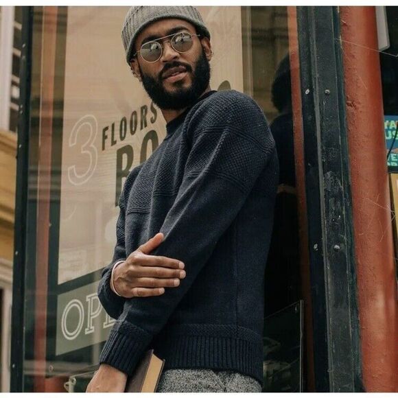 Taylor Stitch Other - Taylor Stitch Ventana Sweater In Navy Merino Wool XS 36 Unisex NWT